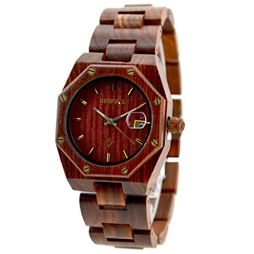 XLORDX Holzuhr Herren Braun Datum Armbanduhr Herrenuhr aus Holz Freund Ehemann Geschenk Gift Watch XLORDX Holzuhr Herren Braun Datum Armbanduhr Herrenuhr aus Holz Freund Ehemann Geschenk Gift Watch