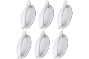 KOMUNJ 6 manopole adesive bianche per porte, maniglie della porta, autoadesive, in plastica, per porte e finestre, armadi