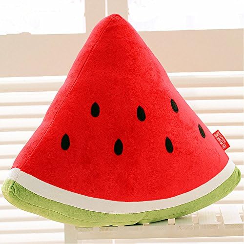 CrazySell Kawaii Watermelon Fruit Pillow Plush Stuffed Fruits Vegetable Soft Cushion Doll for Home Office Sofa Furniture Decoration Cognition Toys Learning Toys Pillows (Triangle (35*35cm))