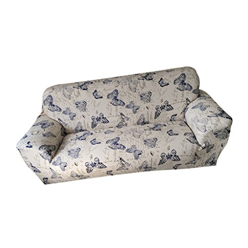 MagiDeal 1-Sitz / 3-Sitzer Modern Stretch Sofabezüge Sofahusse Couch Sofa Husse Wohnzimmer Haus Dekoration , Farben und Größe Auswählbar - Schmetterling , 190-230cm