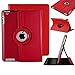 Better Quality Apple iPad mini 3 Ipad Mini 2 Ipad Mini 360 Rotating Magnetic PU Leather Case (Red) Smart Cover Stand for Apple iPad mini 3 Ipad Mini 2 Ipad Mini