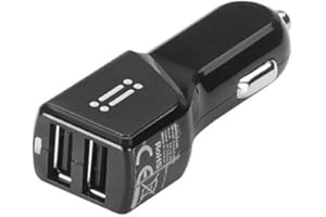 AIINO ITALIAN IDEAS aiino - ładowarka samochodowa z 2 portami USB 4,8 A, USB, uniwersalna ładowarka samochodowa USB, ładowarka kompatybilna z iPhone 11/11 Pro/X/8/7/6, iPad, Samsung S10/S9/S8/S7, Huawei, Honor - czarna