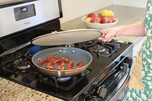 Cucinare Splatter Screen Guard with Double Thick Mesh for Cooking, Stainless Steel with Finest Woven Mesh and Resting Feet by Cucinare - 3