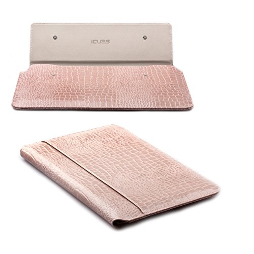 MacBook Pro 15“ Tasche | passend für 14.0 bis 15.6 Zoll Laptops | Caiman Optik champagner | iCues Piquante Etui | weitere Leder-Imitat – und Farbvarianten verfügbar | universelle Schutz-Hülle mit Geschenk-Box - 2