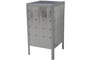 Woodside 100L Square Garden Galvanised Incinerator Fire Bin Rubbish Pit
