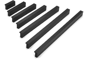 Qrity 2 Pezzi Maniglia per Cassetto Mobili, 90° L Stile, Lega di Alluminio, Lunghezza 74mm (interasse: 64mm), Nero