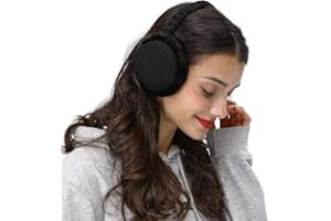 GLANZEND Winter Ear Muffs for Women and Men, Foldable Windproof Thick Ear Warmers, Adjustable Warm Earmuffs, Plush Fluffy Faux Fur Ear Covers for Indoor Outdoor Cycling Running Skiing Activities Hiking