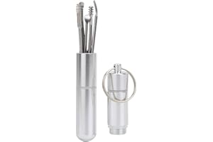HEEPDD Pick d'oreille, 6 Pcs Kit Nettoyage Oreille Curette Kit de Suppression de cérumen Kit de Stockage de Poche Porte-clés pour Le Nettoyage des Oreilles
