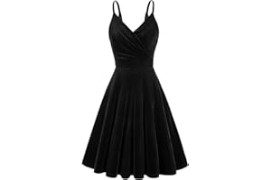 GRACE KARIN Vestito Vintage da Donna Senza Maniche Tinta Unita Vita Alta da Cerimona da Cocktail