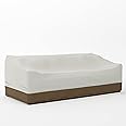 Amazon Basics Copertura per divano a 3 posti, Beige + Marrone Chiaro
