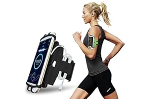 CoverKingz Universal Sport Halterung für Smartphones von 4,0 – 7,0 Zoll - Sportarmband Armtasche mit Schlüsselfach - Handy Tasche zum Laufen Schwarz