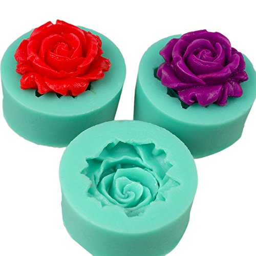 3 tlg. SET SILIKONFORM ROSEN Form Ausstecher Fondant MARZIPAN TORTENDEKO BACKEN