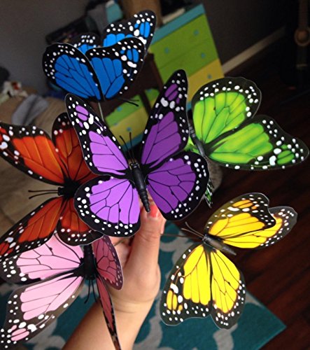 G2PLUS 18 Stk Schmetterling Gartenstecker 25CM Schmetterling Dekostecker als Deko für Garten oder Blumentopf - 3