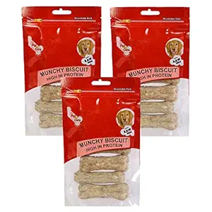 Pet en Care Munchy Bone Natural (3 inches - 6x1 Pieces) Export Quality (Set of 3)