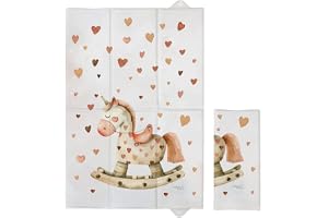 CEBA BABY Vikbart skötunderlägg 40 x 60 cm – reseskötmatta för resor, basic (rocking horse)