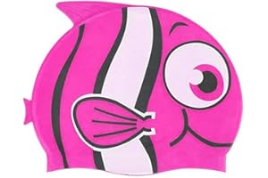 kina - Cuffia da Nuoto Bambini per Piscina, in Silicone, Ipoallergenica, Elastica e Soffice al tatto per Capelli corti e lunghi