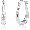 925 Sterling Silver Post Filigree Hoop Earrings for Women Hollow Oval Hoop Earrings Hypoallergenic U Shaped Hoops Earring for Jewelry Gifts