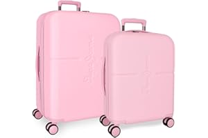 Pepe Jeans Highlight, Maleta de Cabina, Equipaje, Interior con Dos Compartimentos, Fabricada en ABS Material Resistente y Ligero, 4 Ruedas giratorias, Cierre TSA Integrado Puerto USB Integrado