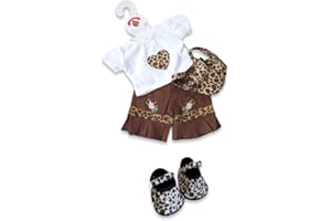 Build Your Bears Wardrobe Teddy Bear Clothes fits Build a Bear Teddies Chocolate Leopard Outfit and Bag