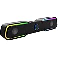HP DHE-6002 Wired Speaker, 3.5mm aux connectivity, Surround Sound, PC and Phone Compatible, Easy Volume Controls, Touch-Controlled RGB Lighting, 1-Year Warranty, 0.77 kg, Black, 8C573AA