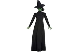 Smiffys Wicked Witch Costume, Black with Dress & Hat, Halloween Adult Fancy Dress, Witch Dress Up Costumes