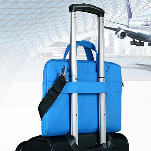 Qishare 13.3-14 Zoll Multifunktionales bewegliches dünnes helles Laptop-Schulter-Beutel-Aktenkoffer-Notizbuch-Computer-Taschen-Kasten Ultrabook Netbook tragender Fall-Tablette / Laptop / Chromebook / Macbook / Messenger Fall mit Handgriff und tragendem Bügel für Acer / Asus / Dell / Fujitsu / Lenovo / HP / Samsung / Sony / Toshiba Computer kaufen (13,3-14 Zoll, Blau) - 4