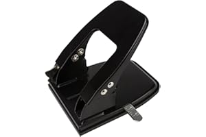 Eono 2 Hole Punch, Heavy Duty Metal Paper Puncher, 25 Sheet Capacity - Black