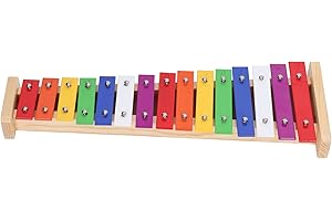 01 02 015 Xylophone 15 Notes, Instrument de Xylophone Glockenspiel éducatif Coloré pour Tout-petits en Bois Xylophone Jouets éducatifs Préscolaires avec 2 Maillets pour Adultes et Enfants