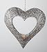 Produktbild Hängedeko Herz als Kerzenhalter in Capri Silber, 30 cm