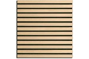 HPFloor Akustikpaneele Dekor Wandpaneele | für Flur Wohnzimmer Innenwanddekoration in Holzoptik Wandverkleidung | geölt | Quadratisch | 60 x 60 cm | 21 mm stark | 4er-Set | schwarzer Filz | Light Oak