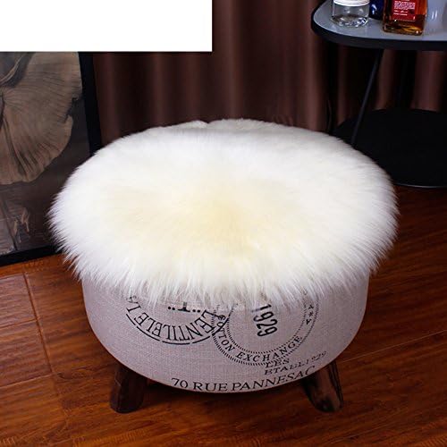 Thicken sheep plush cushion round mat Office chair cushion Sheepskin sofa cushion-D 40x40cm(16x16inch)