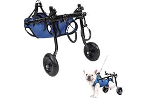 RIXANT Kleiner Hunde-Hinterbein-Hunderollstuhl, Haustier-/Hunderollstuhl, hilft kleinen Haustieren mit gelähmten Beinen, Sich mit voller Unterstützung zu erholen (Color : Blue, Size : M)