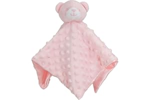 Soft Touch Baby Boys Girls Bubble Bear Cuddly Comforter Blanket Soft Toy Baby Shower Comforters BC34 (Pink)