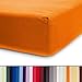 Produktbild Lumaland Comfort Jersey Spannbettlaken 100 % Baumwolle mit Rundum-Gummizug 90 x 200 cm - 100 x 200 cm Orange