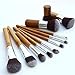 Beauty Kingdom 11pcs Set Bamboo Handles Makeup Brushes Natural Make up Brushes Cosmetics Brush Makeup Brushes Sets Soft Makeup Brush Set Cosmetic Tool Kit with Portable Pouch