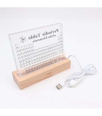 Tavola Periodica Con 83 Elementi Reali In Acrilico - Base LED 7 Colori | Strumento Didattico Per Scienza E Chimica - Foto 5