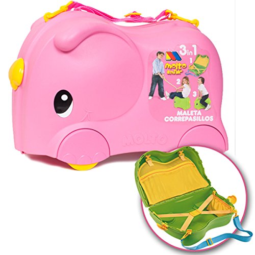Preisvergleich Produktbild Unbekannt 3in1 Kinderkoffer Smiler, Rollen, verstellb. Trageriemen, 47x24x32cm, rosa: Hartschale Kinder Koffer Rutscher Rutsch Auto Trolly Trolley Kabingepöck pink