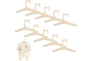 BANJIABB Lot de 10 cintres en bois pour bébé - Cintres en bois pour vêtements et pantalons