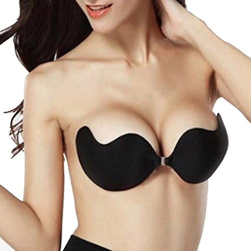 Liswic Sexy Women's Ultralite Backless Strapless Silicone Push-Up Reusable Bra (M-B-CupD)
