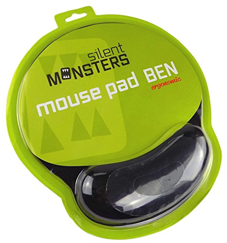Silent Monsters ergonomisches Komfort Mauspad mit Handauflage aus Gel, schwarz - 6