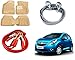 Auto Pearl Premium Quality Car Accessories Combo of Car Floor Foot Mats 3D Beige. & Car Heavy Duty Jumper Booster Cables Anti Tangle Copper. & Full Steel Towing Tow Cable 2000kgs 6mm Heavy Duty 4Mtr. RS.2356.00