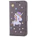 Produktbild iPhone 7 Plus / iPhone 8 Plus Hülle, Chreey (Unicorn) Niedlich [Regenbogen Einhorn] Glitzer Handyhülle Premium PU Leder Tasche Flip Wallet Cover mit Standfunktion Kartenfach Schutzhülle [Grau]