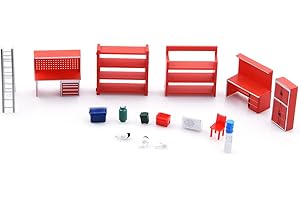 DAGIJIRD Garage Diorama Tool Garage Parcheggio Modello Display Strumenti Diorami Set per 1/64 Modello Scena Decorazione