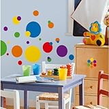 RoomMates Repositionable Childrens Wall Stickers Primary Dots