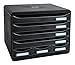 Produktbild Exacompta Storebox Mini EcoBlack mit 7 Schubladen/Stapelbare Schubladenbox im Querformat für mehr Platz auf dem Schreibtisch in Schwarz