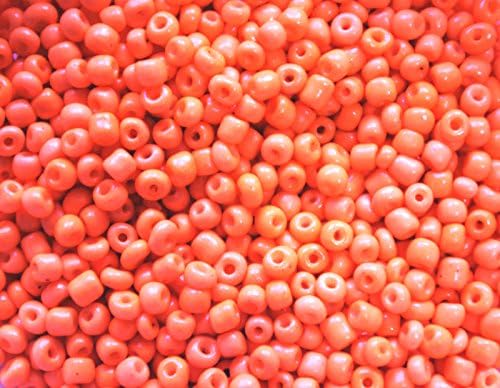Visual Senses 50g Orange Glass Seed BEADS 4mm (Size 6/0)