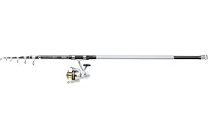 Mitchell Tanager SW Surf Tele Pro Canne à pêche et Moulinet pour pêcher Les carnassier en mer Depuis la Plage en surfcasting 4.00 m Argenté/Noir