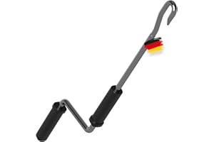 BAUHELD® Manivela para toldo con gancho para carnicero [fabricado en Alemania] – Barra de toldo de acero galvanizado [140 cm] – Mango de plástico de alta resistencia – Compatible con ojales ovalados