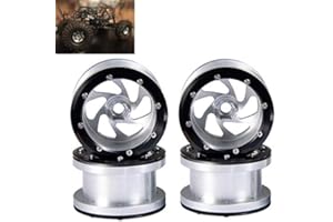 ZuoLan 4 x 2.2 inch RC rim rings, beadlock rims for 1/10 crawler truck model car axial wraith (silver)