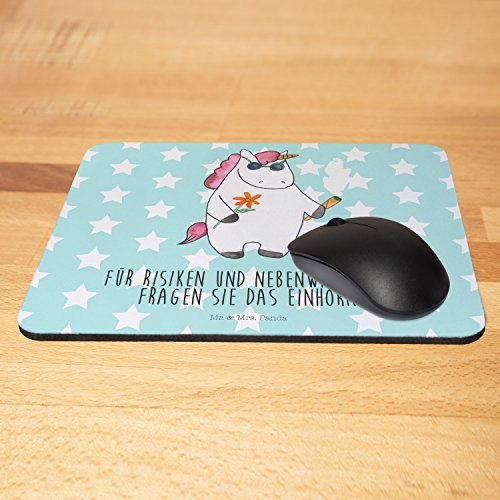 Mr. & Mrs. Panda Mauspad Druck Einhorn Woodstock – 100% handmade in Norddeutschland – Einhorn, Kiffen, Joint, Zigarette, Alkohol, Party, Spaß. lustig, witzig, Woodstock, Einhörner Mouse Pad, Mousepad, Computer, PC, Männer, Mauspad, Maus, Geschenk, Druck, Schenken, Motiv, Arbeitszimmer, Arbeit, Büro Einhorn, Kiffen, Joint, Zigarette, Alkohol, Party, Spaß. lustig, witzig, Woodstock, Einhörner - 4